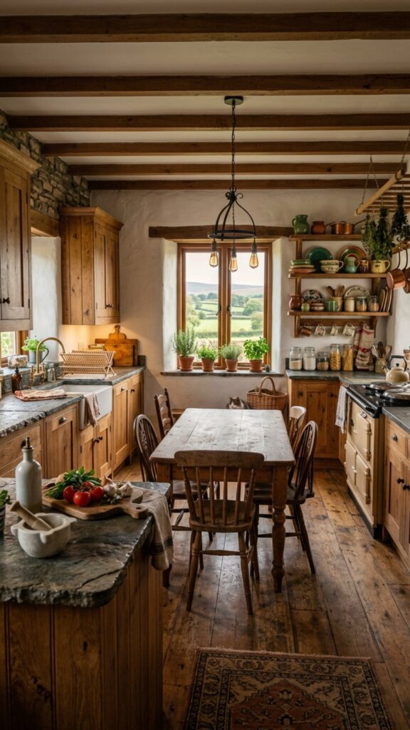 13. Create a Rustic Farmhouse Kitchen