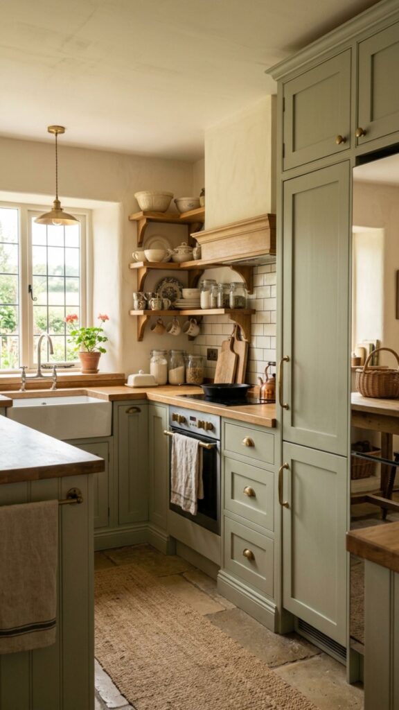 13. Farmhouse Style Fridge Cabinet