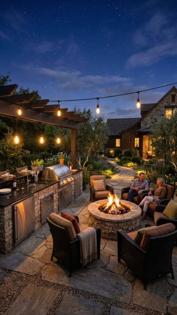 13. Fire Pit and Kitchen Combo