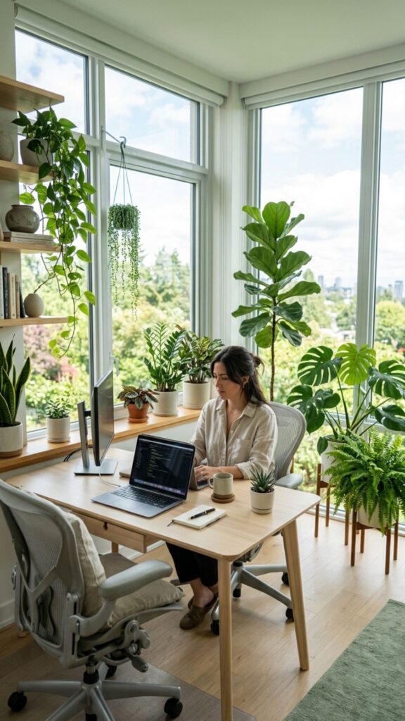 13. Glass Office With Indoor Plants
