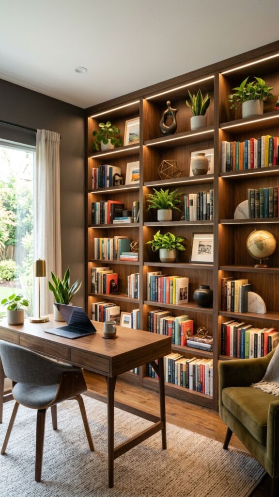 13. Light Your Bookshelves