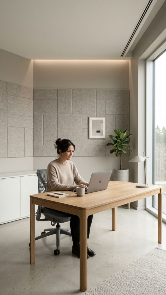 13. Match Acoustic Panels to Your Wall Color