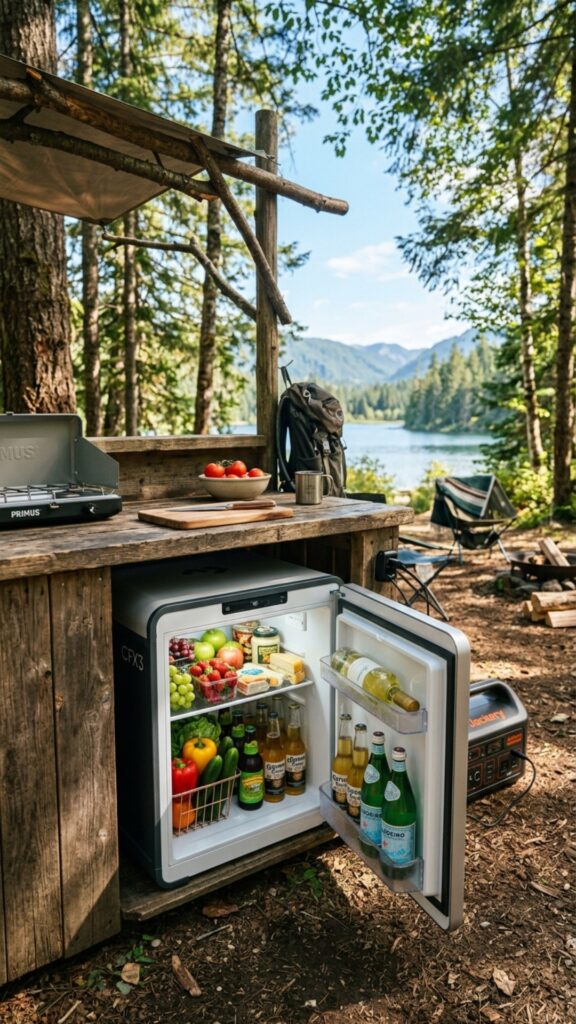 13. Portable Fridge or Cooler Setup — Keep Food Fresh Longer