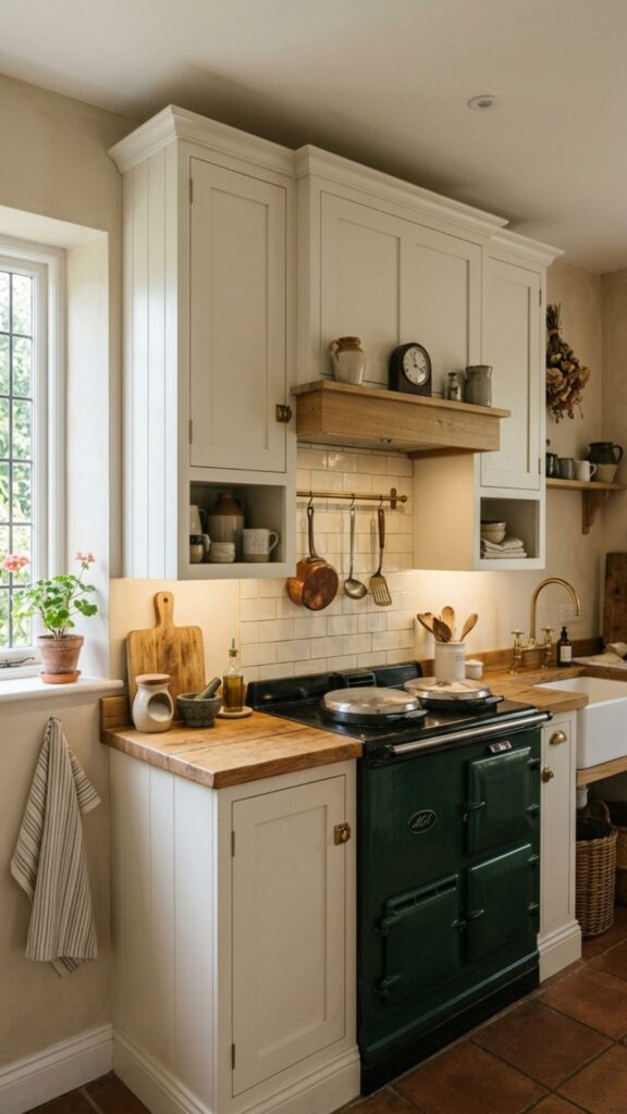 13. Shaker Style Cabinets Above Stove