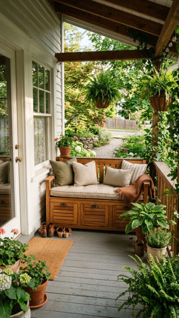 13. Use a Bench With Storage