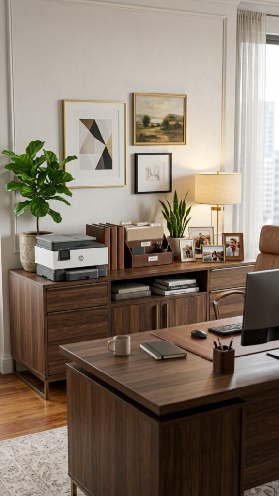 13. Use a Credenza Behind the Desk