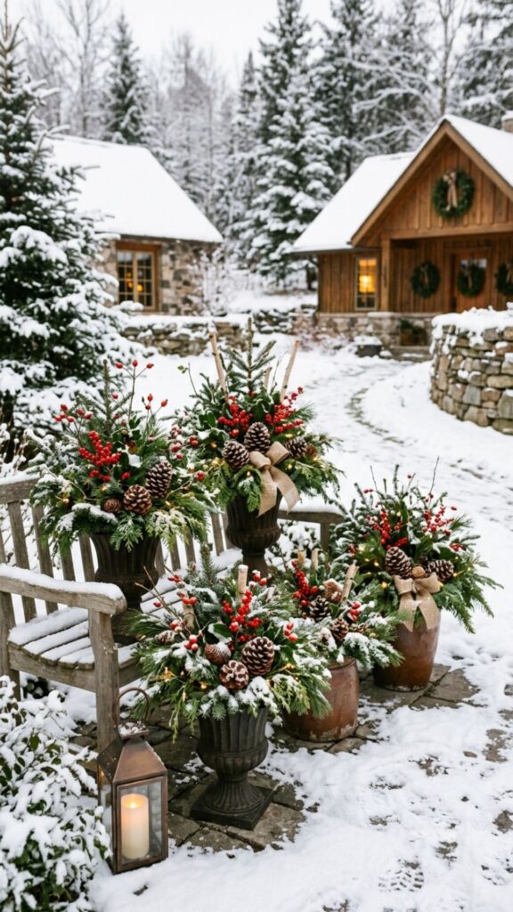 13. Winter Evergreen Arrangements
