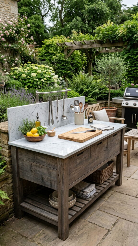 14. Marble Prep Station with Storage