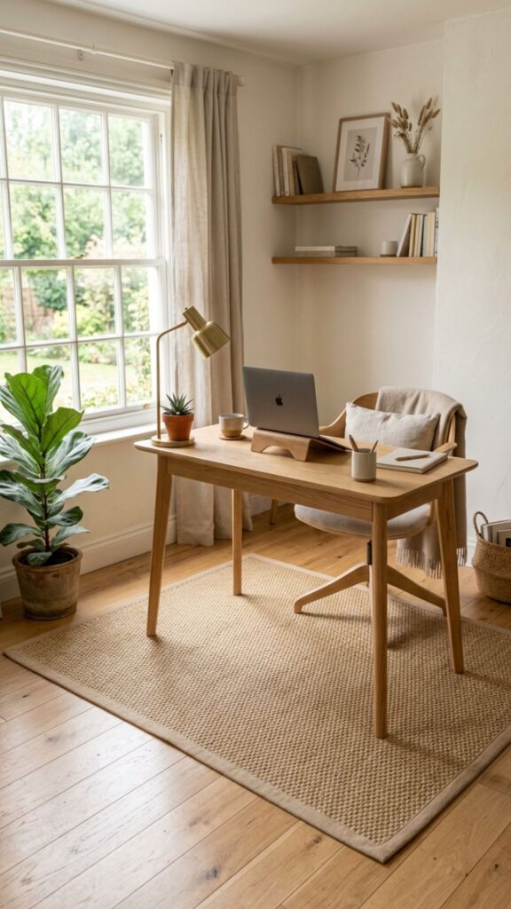 14. Add a Soft Tatami-Inspired Rug