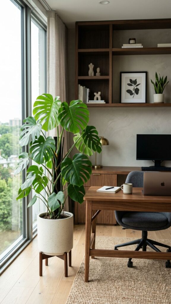 14. Bring In Large Leafy Plants