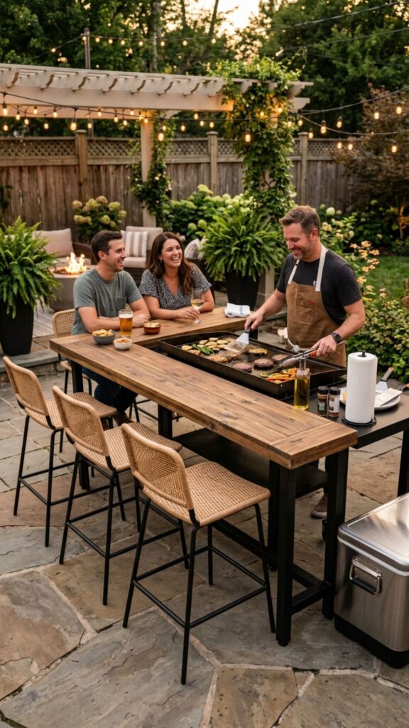 14. Build a Bar-Height Seating Ledge