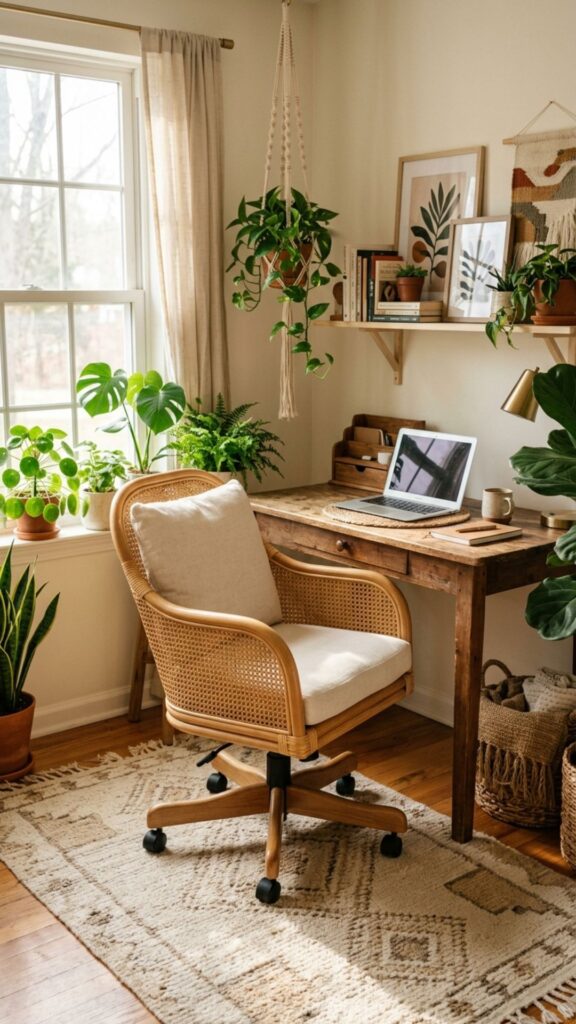 14. Choose Comfortable Boho Office Chairs