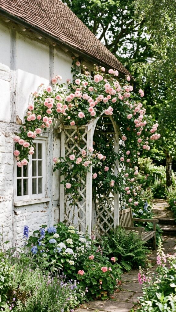 14. Create a Cottage-Style Flower Trellis