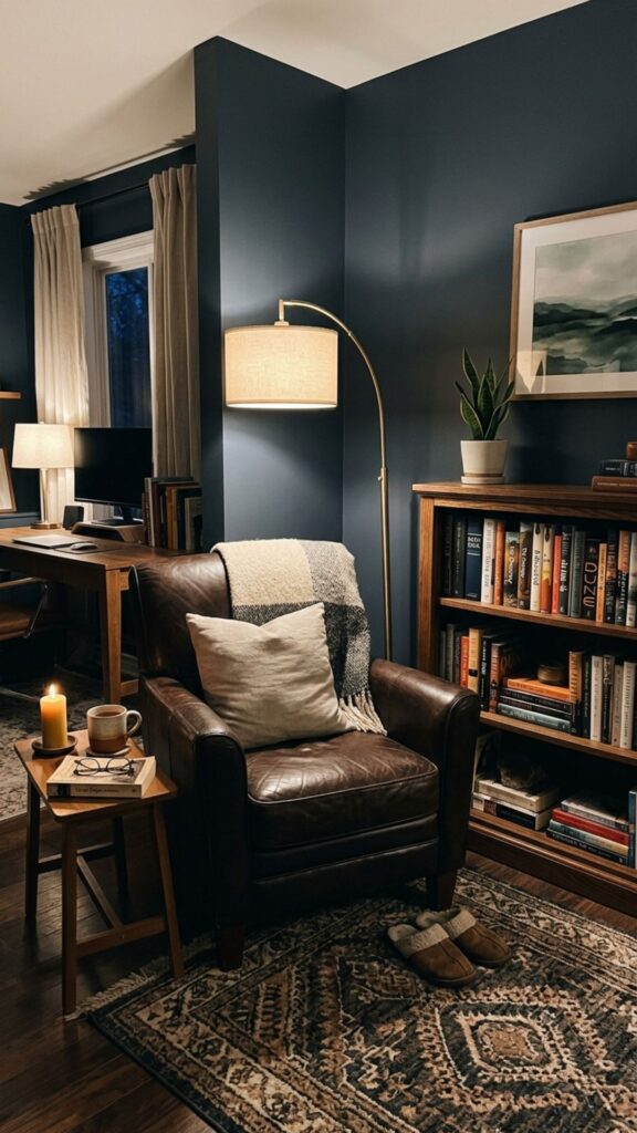 14. Create a Cozy Dark Reading Corner