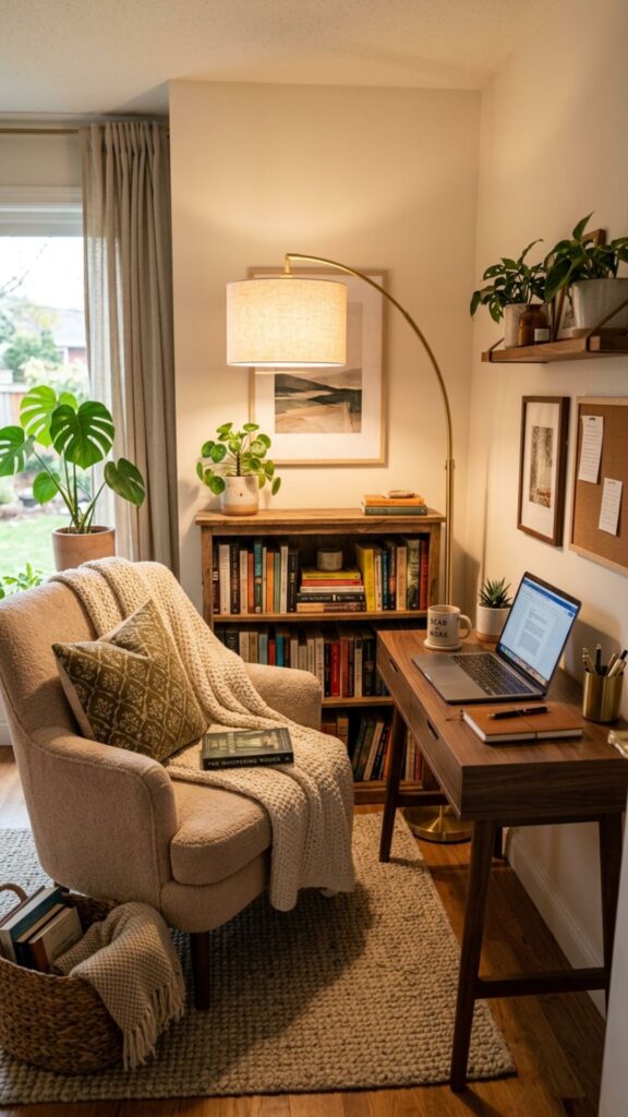 14. Create a Cozy Reading and Work Corner