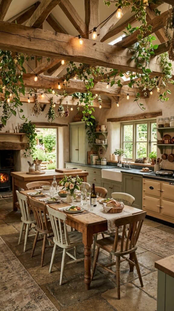 14. Create a Farmhouse Kitchen With a Pergola Feel