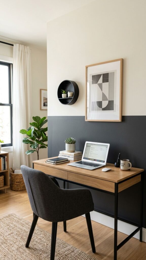 14. Create a Half-Painted Accent Wall