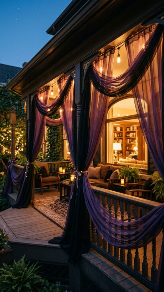 14. Drape Black and Purple Fabric