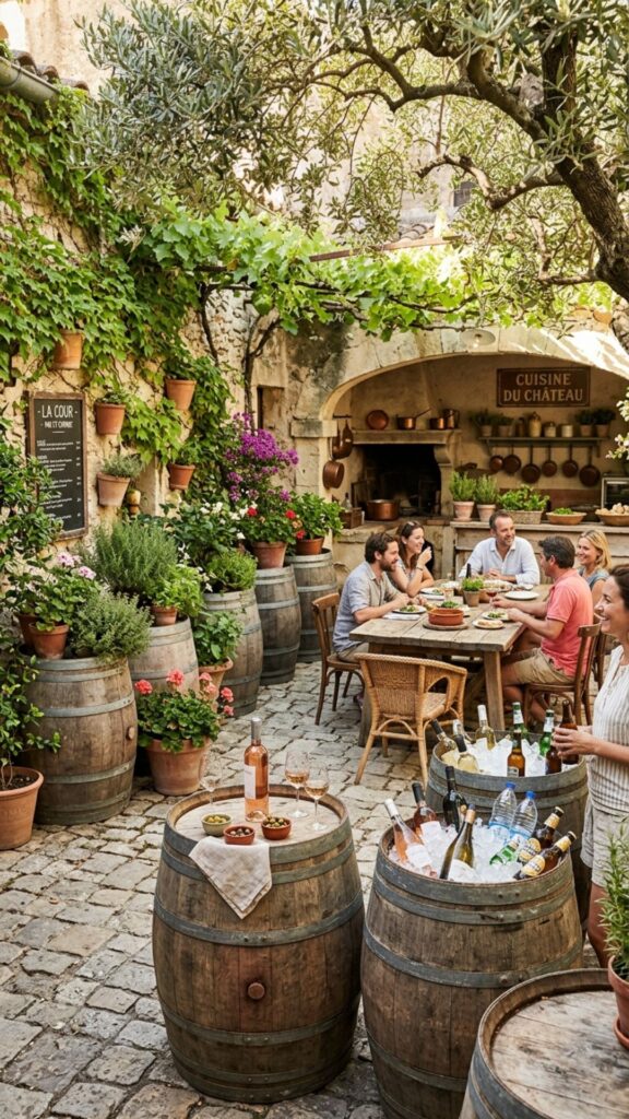 14. Incorporate Vintage Wine Barrels