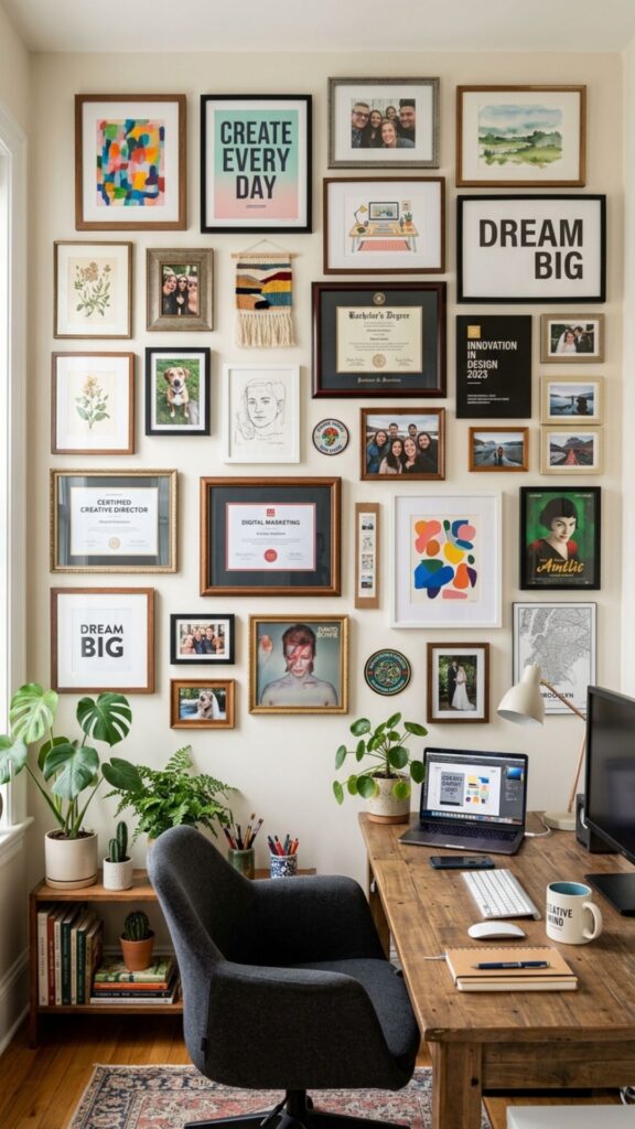 14. Make a Personalized Office Gallery Wall
