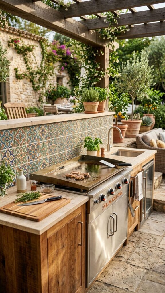 14. Mix Stainless Steel and Tile