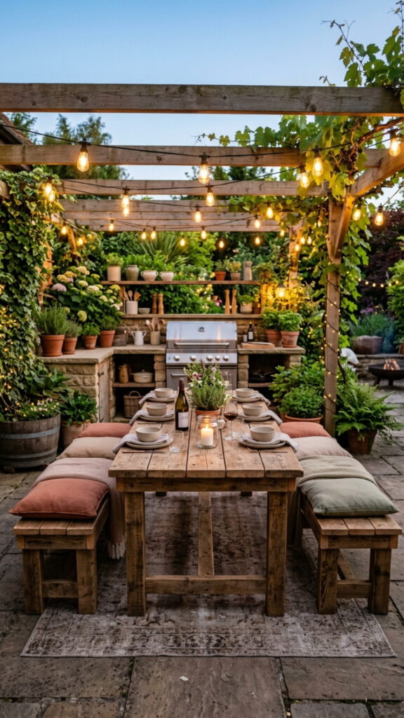 14. Pallet Dining Bench and Table Combo
