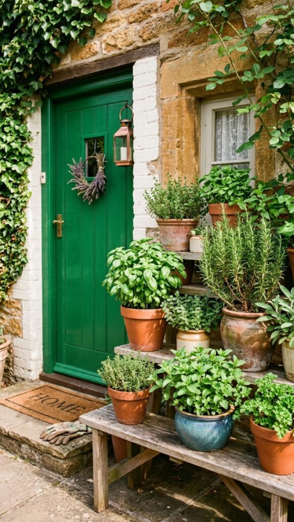 14. Play With Potted Herb Displays