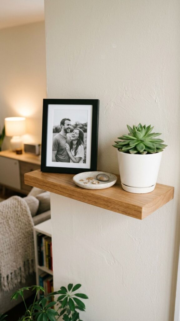 14. Style a Compact Shelf With Personal Touches