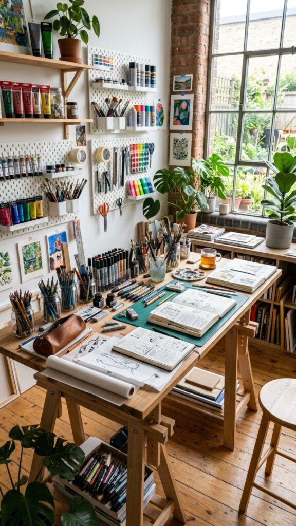 14. Use an Elevated Table as a Creative Station