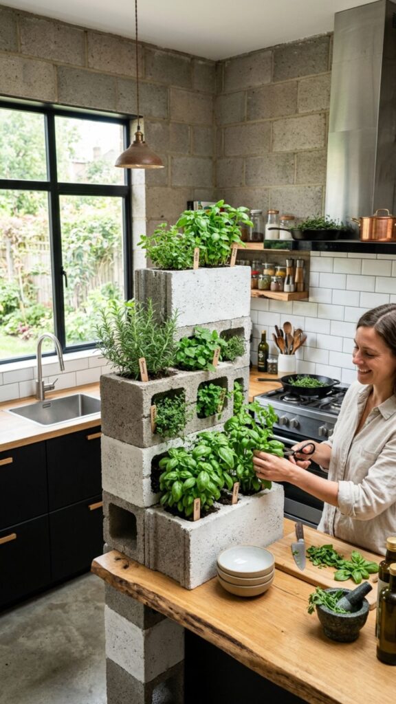 15. Add Built-In Planters for Fresh Herbs