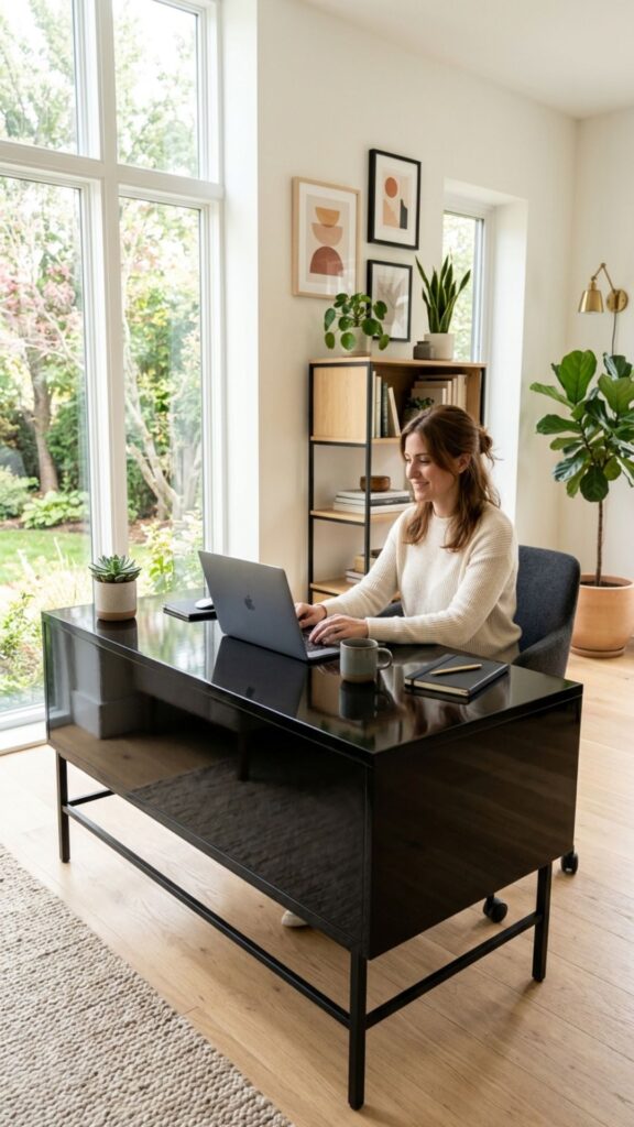 15. Add a Statement Black Desk