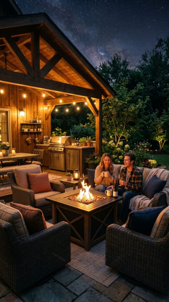 15. Build a Fireplace or Fire Table Nearby