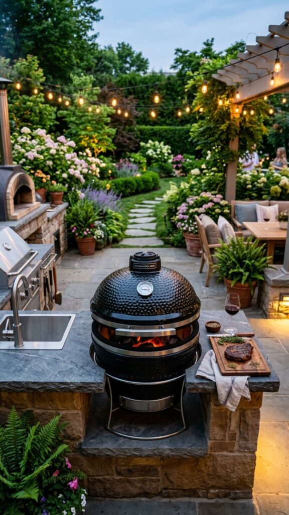 15. Charcoal Kamado Grill — Versatile and Weather-Tough