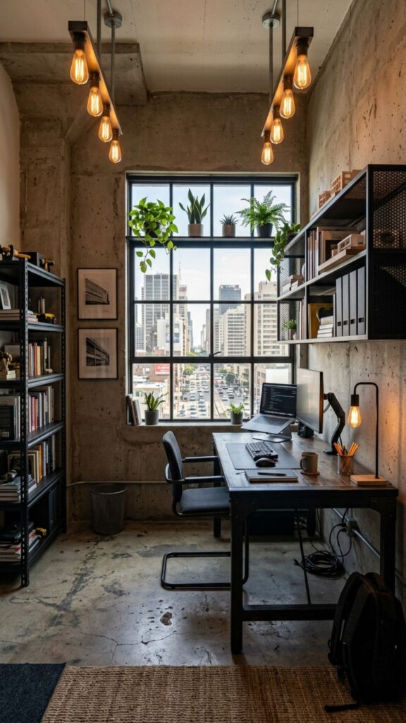 15. Create a Black Industrial-Style Workspace