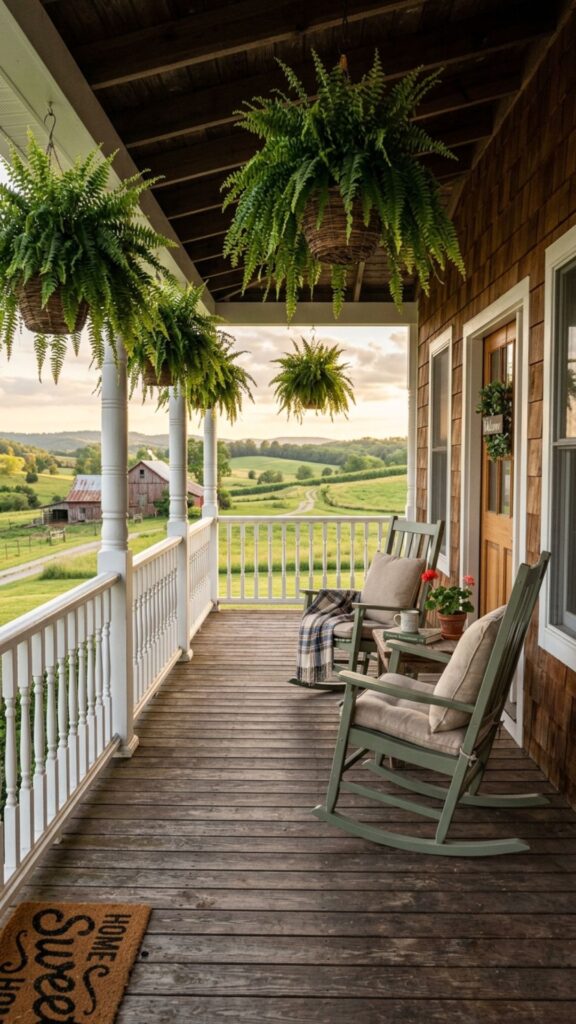 15. Create a Fern-Lined Country Porch