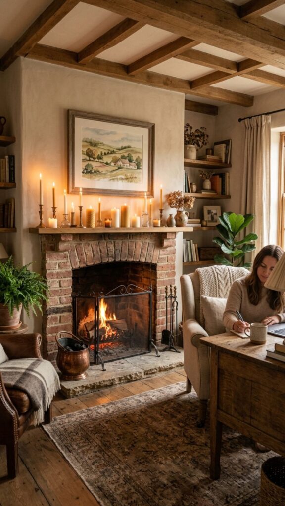 15. Create a Fireplace-Inspired Focal Point