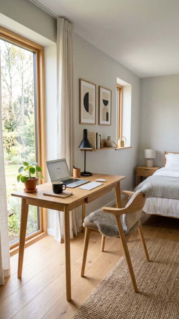 15. Create a Scandinavian-Inspired Bedroom Office
