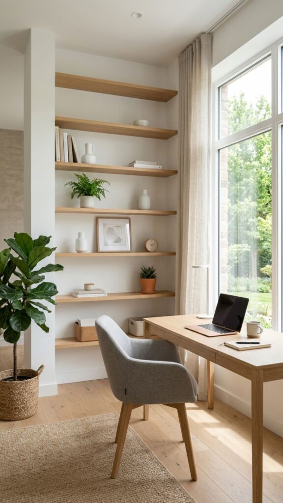 15. Create a Scandinavian-Inspired Bookshelf Office
