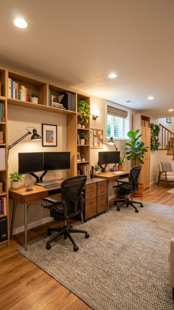 15. Design a Basement Office for Two
