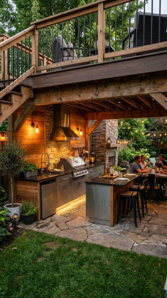 15. Enclosed Kitchen Under a Deck