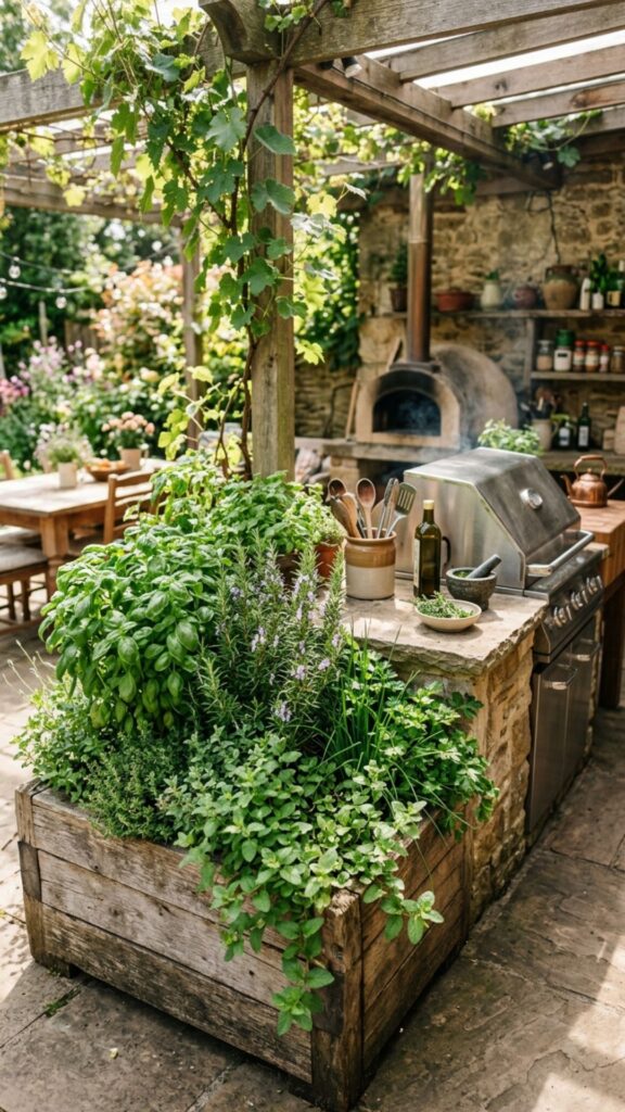 15. Incorporate a Corner Herb Garden