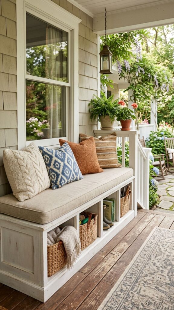 15. Install a Bench With Built-In Storage