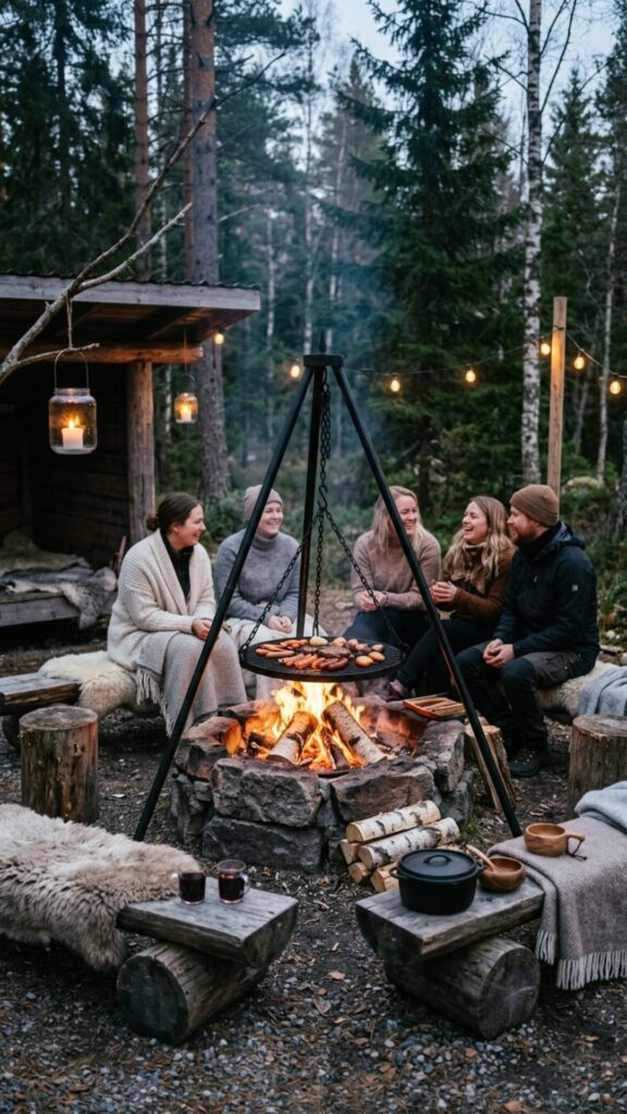 15. Nordic Fire Pit Cooking Circle
