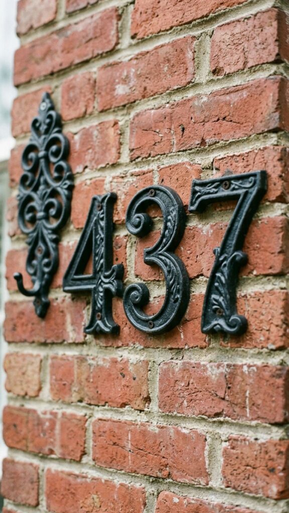 15. Ornate Iron House Numbers