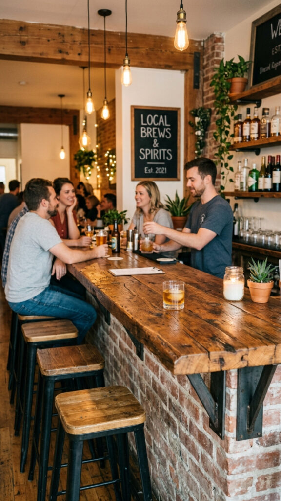 15. Reclaimed Wood Bar Top for Casual Gatherings