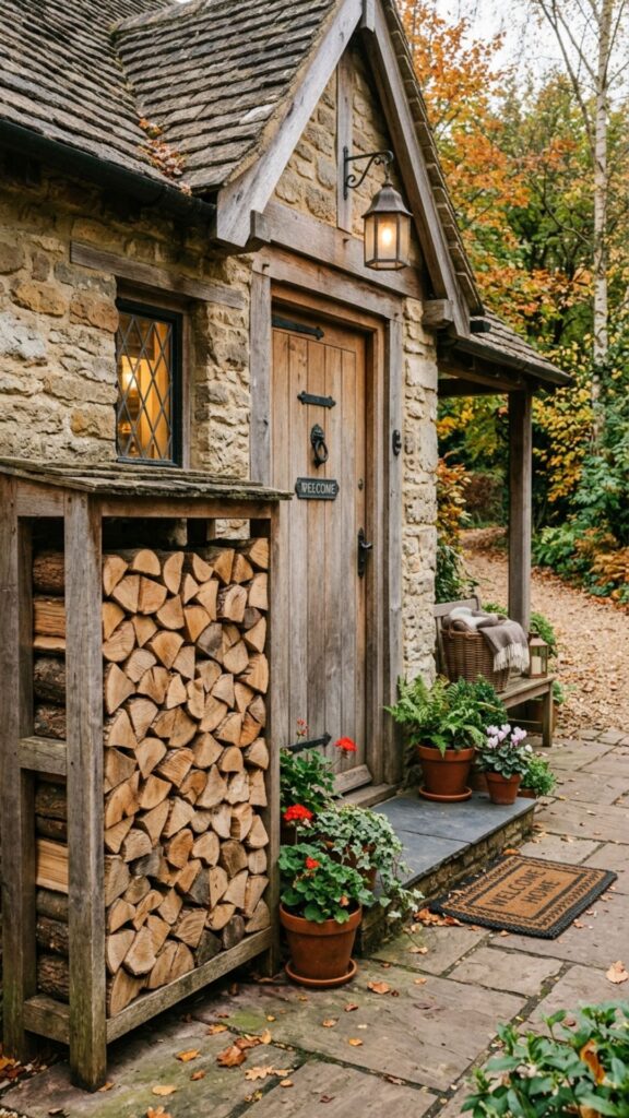 15. Stacked Firewood Display