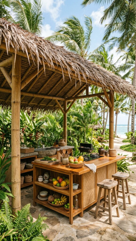 15. Tropical Getaway with Thatched Roof