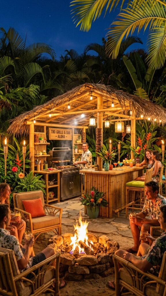 15. Tropical Tiki-Inspired Cook Space
