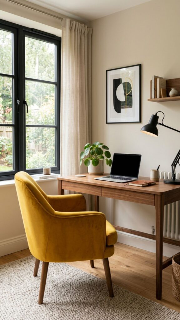 15. Try a Mustard or Rust Accent Chair