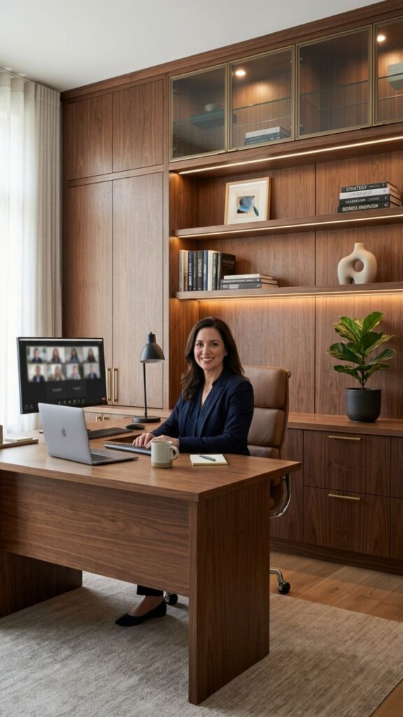 15. Use Built-In Cabinets for a Professional Appearance